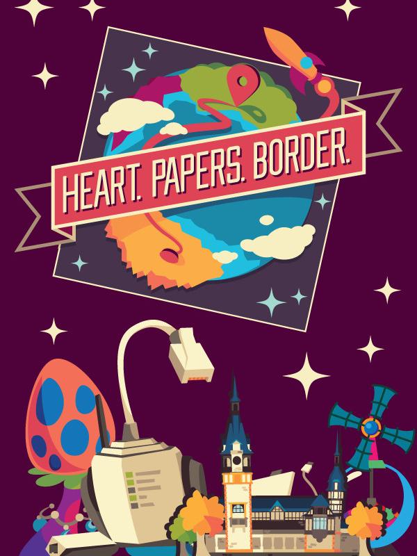 Heart. Papers. Border. cover