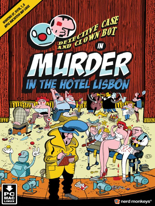 Detective Case and Clown Bot in: Murder in the Hotel Lisbon wallpaper