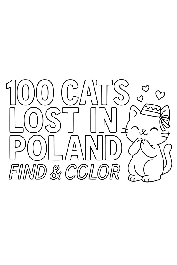 100 Cats Lost in Poland Find & Color cover
