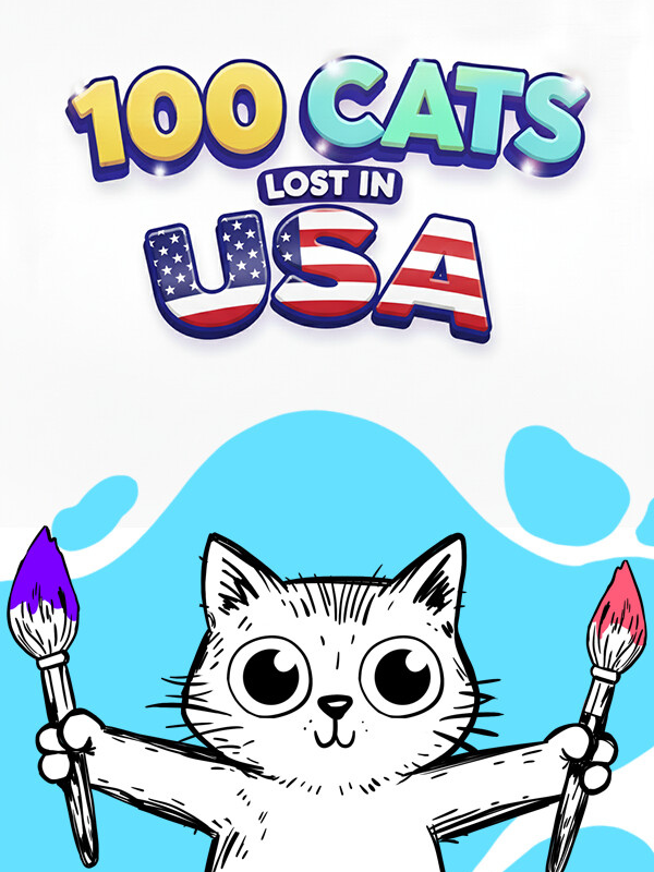 100 Cats Lost in Usa Find & Color cover