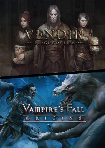 Vendir: Plague of Lies + Vampire's Fall: Origins cover